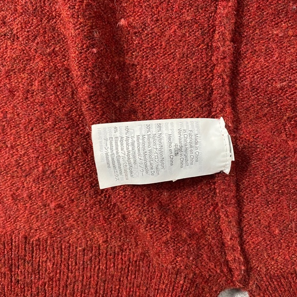 Madewell Cozy Cardigan Sweater Merino Alpaca Wool Pockets Red Womens XXS - Picture 6 of 11